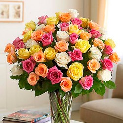 Букет из разноцветных роз Микс 60 см