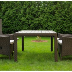 Садовая мебель из ротанга Lavras-165 (стол и 4 стула с регулируемой спинкой)