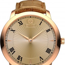 Мужские золотые наручные часы QWILL Classic 0151
