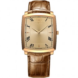 Мужские золотые наручные часы QWILL Classic 6002
