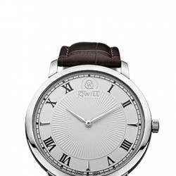 Мужские серебряные наручные часы QWILL Classic 6000