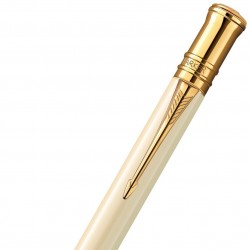 Шариковая ручка Parker Duofold Historical Colors International K74, цвет: слоновая кость (White Ivorine GT)