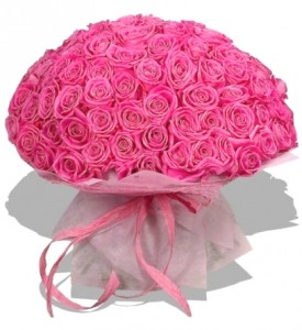 Букет розовых роз Топаз 70 см