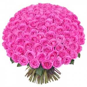 Букет розовых роз Топаз 80 см