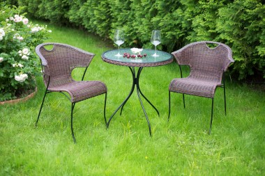 Садовая мебель из ротанга MODENA (коричневый стол и 2 стула)