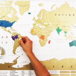 Стирательная (Скретч) карта мира для путешественников 