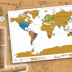 Стирательная (Скретч) карта мира для путешественников 